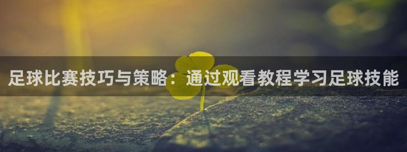  足球比赛技巧与策略：通过观看教程学习足球技能